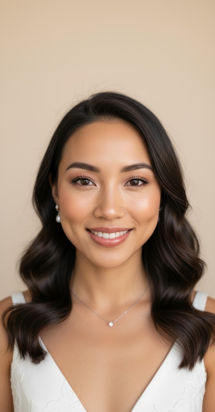 After Glam Waves Wedding Hair